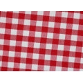 Red/White Checks Twill CVC Yarn Dyed Fabric Shirting